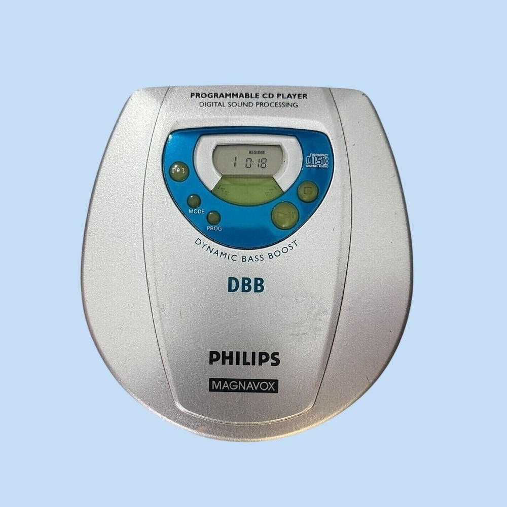 Vintage Philips Magnavox AZ7681/17 Portable CD Player Silver DBB Tested Working